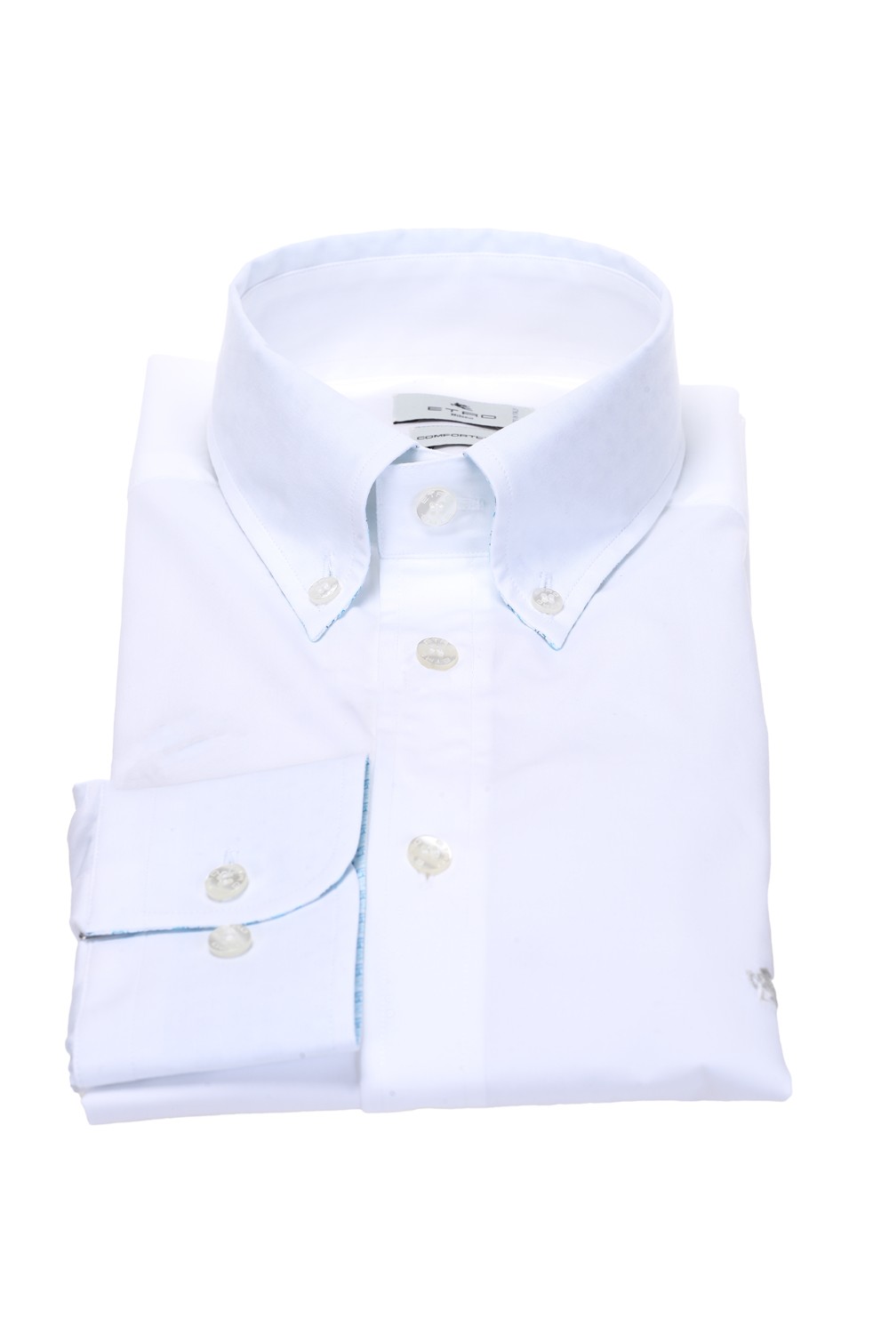 shop ETRO  Camicia: Etro camicia in cotone elasticizzato.
Slim fit.
Colletto button down.
Bottoni in madreperla blu.
Interno dei polsini e del colletto con micro loghi a contrasto.
Composizione: 96% cotone 4% elastan.
Made in Italy.. 1K964 8281-0990 number 9608251